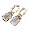 sz220  Kolczyki złote pozłacane 14k wiszące Austrian Crystal